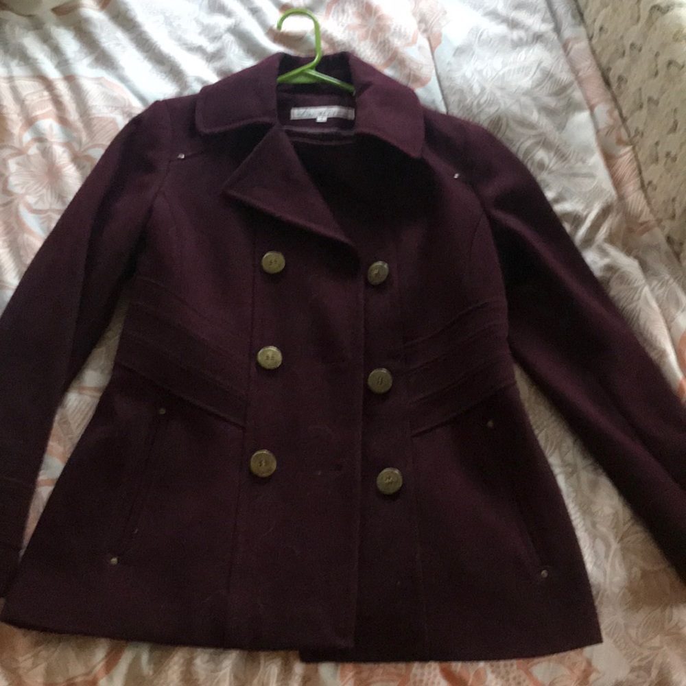 Kenneth Cole burgundy pea coat